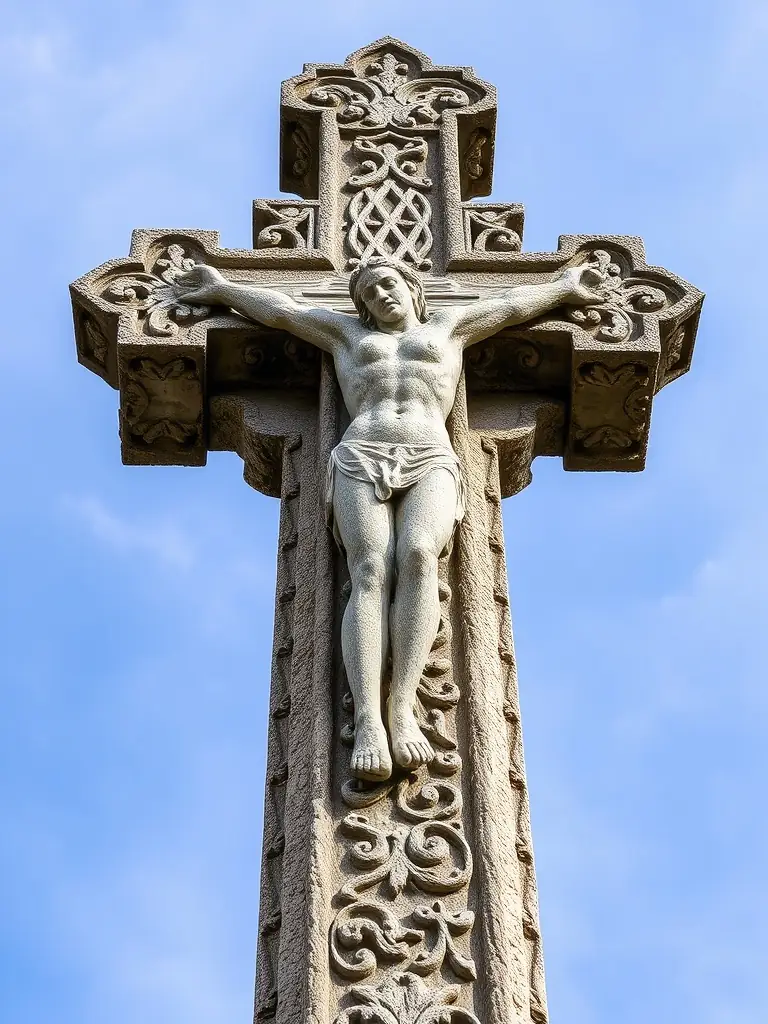 A photograph of the restored calvary (cross) in Sommervieu, showcasing the association's efforts to preserve local religious landmarks.