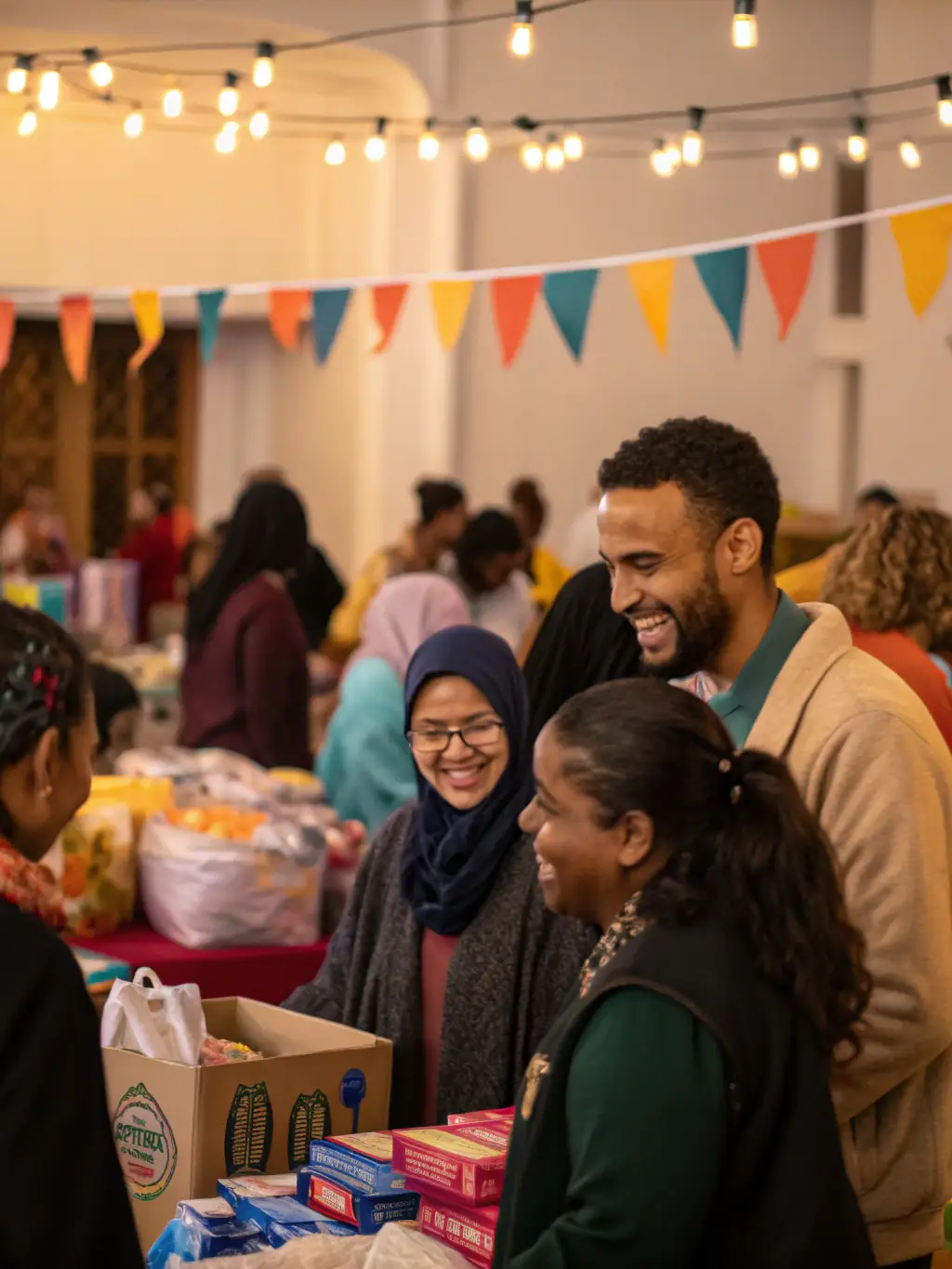 A photo of a fundraising event organized by the association, showing community members participating in a charity auction to support the church's restoration.